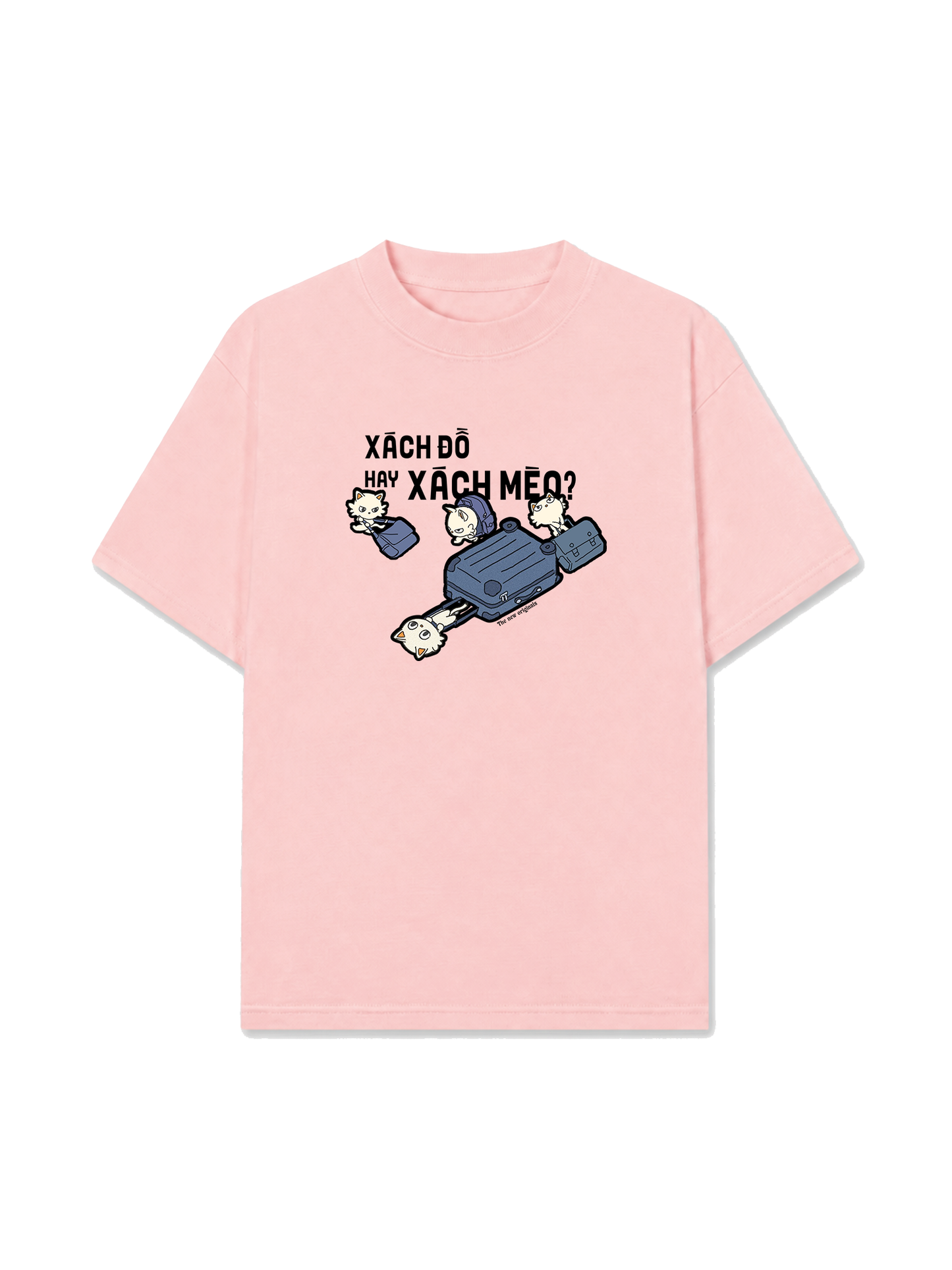 Áo Thun Relaxed Fit Hội Mèo Xách Vali