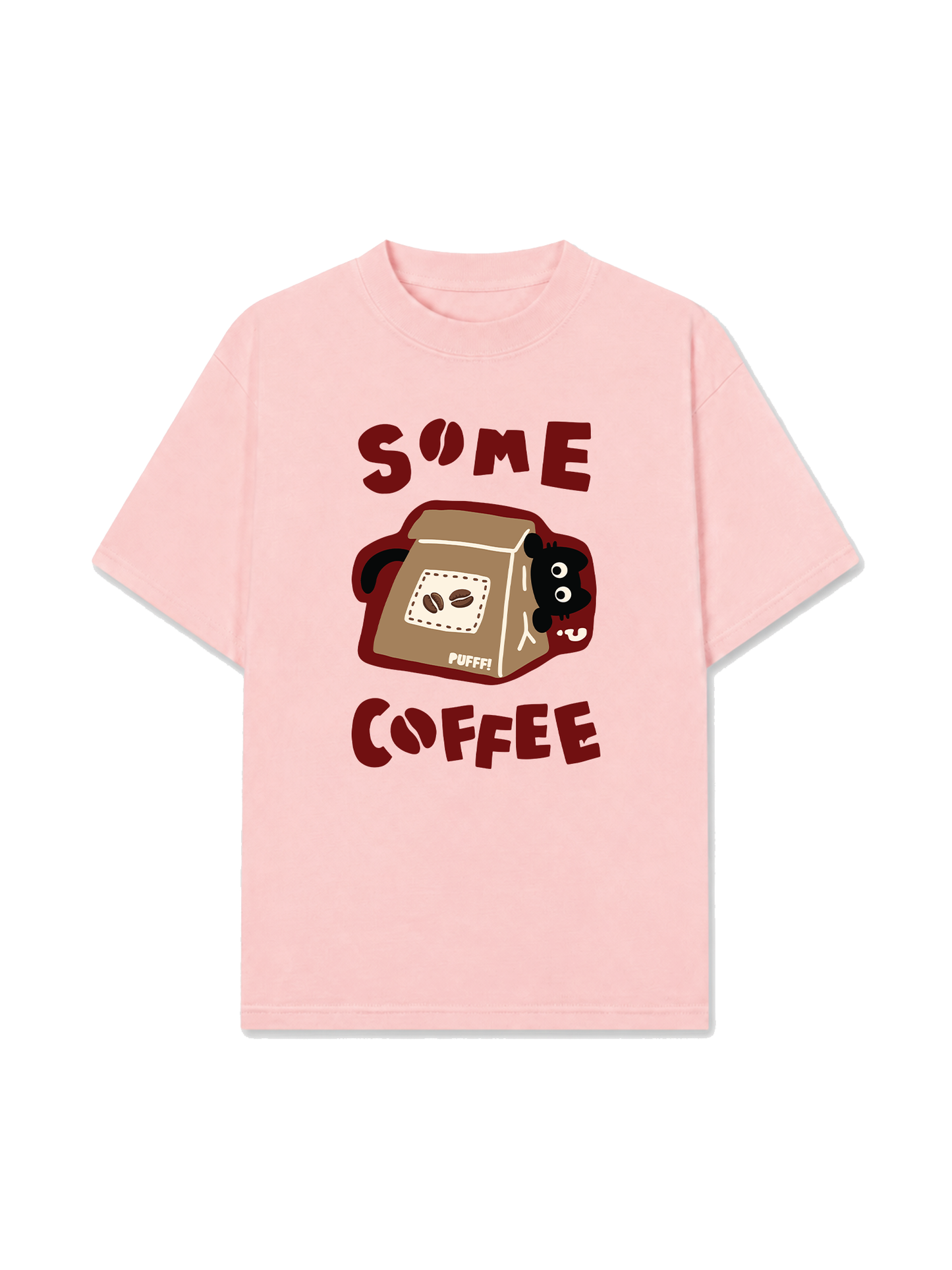 Áo Thun Relaxed Fit Coffee Some Coffee Cute Cat