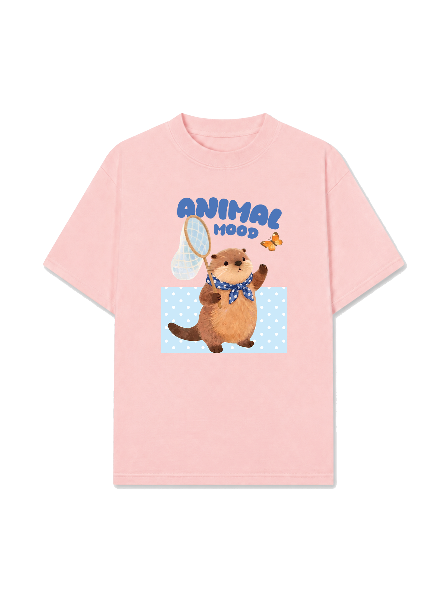 Áo Thun Relaxed Fit Animal Beaver Catches Butterflies