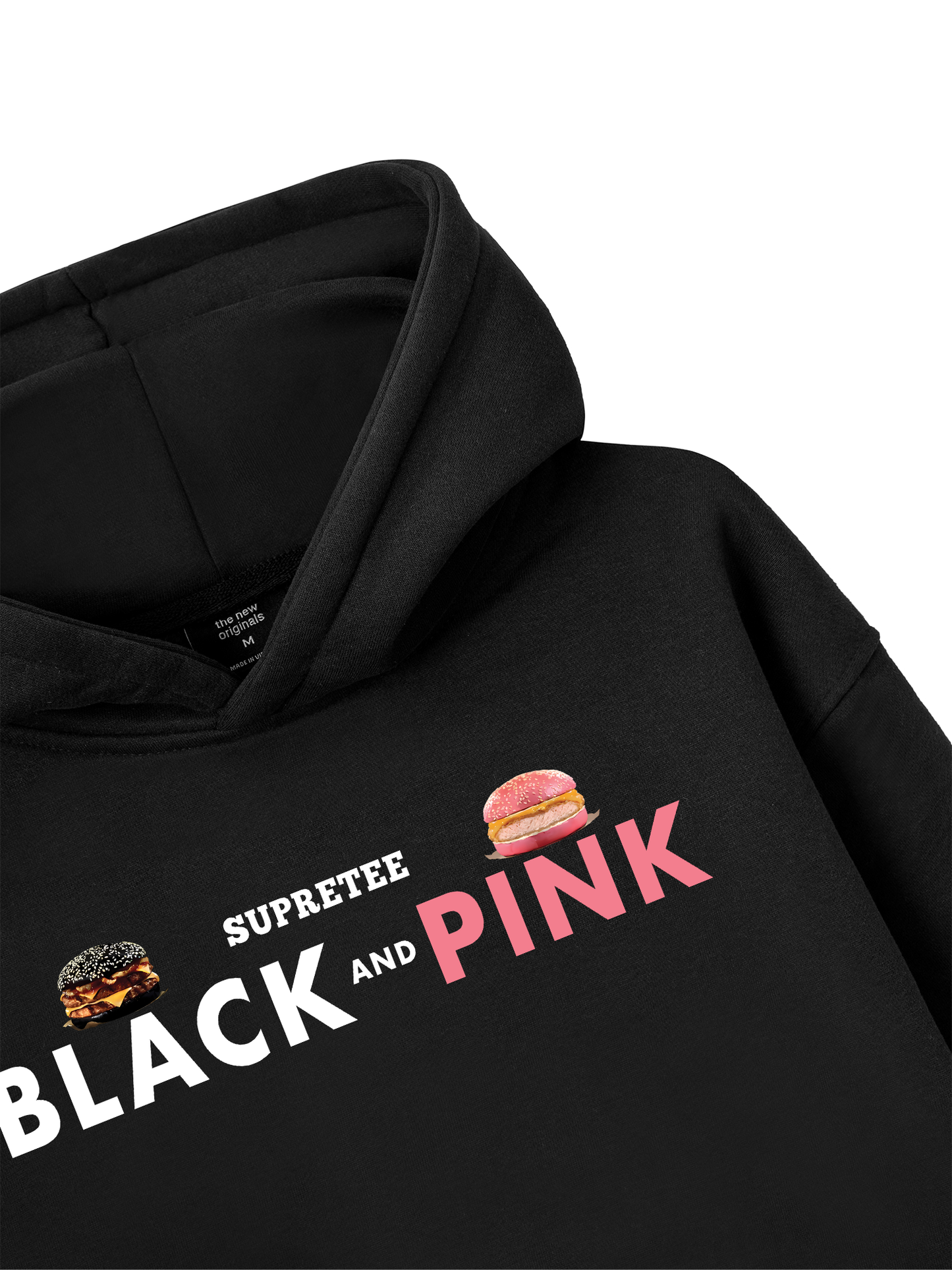 Áo Hoodie Nỉ Bông Sweet Pastry Black Pink Meow Meow Strawberry