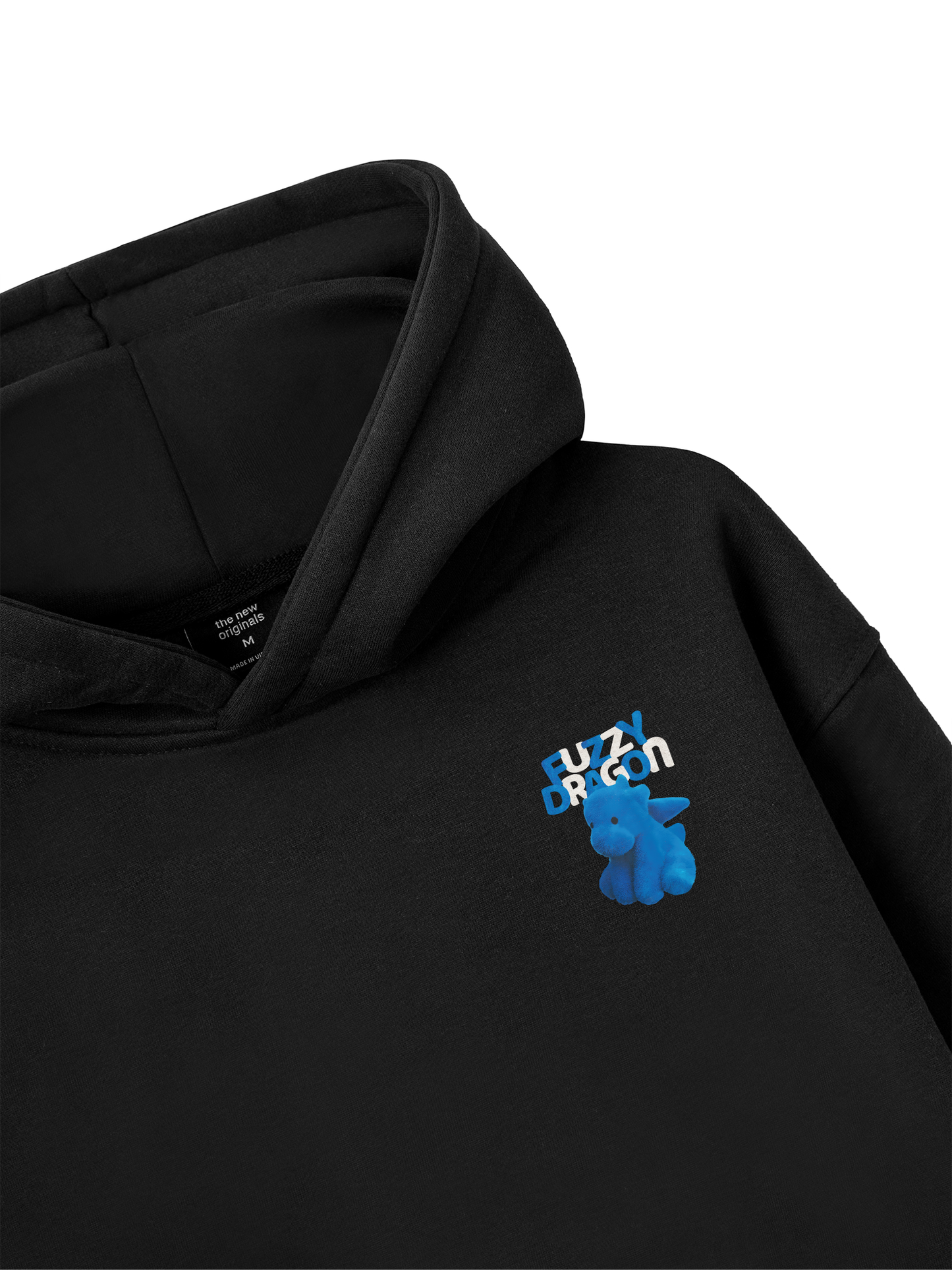 Áo Hoodie Nỉ Bông Fuzzy Font Dragon Blue