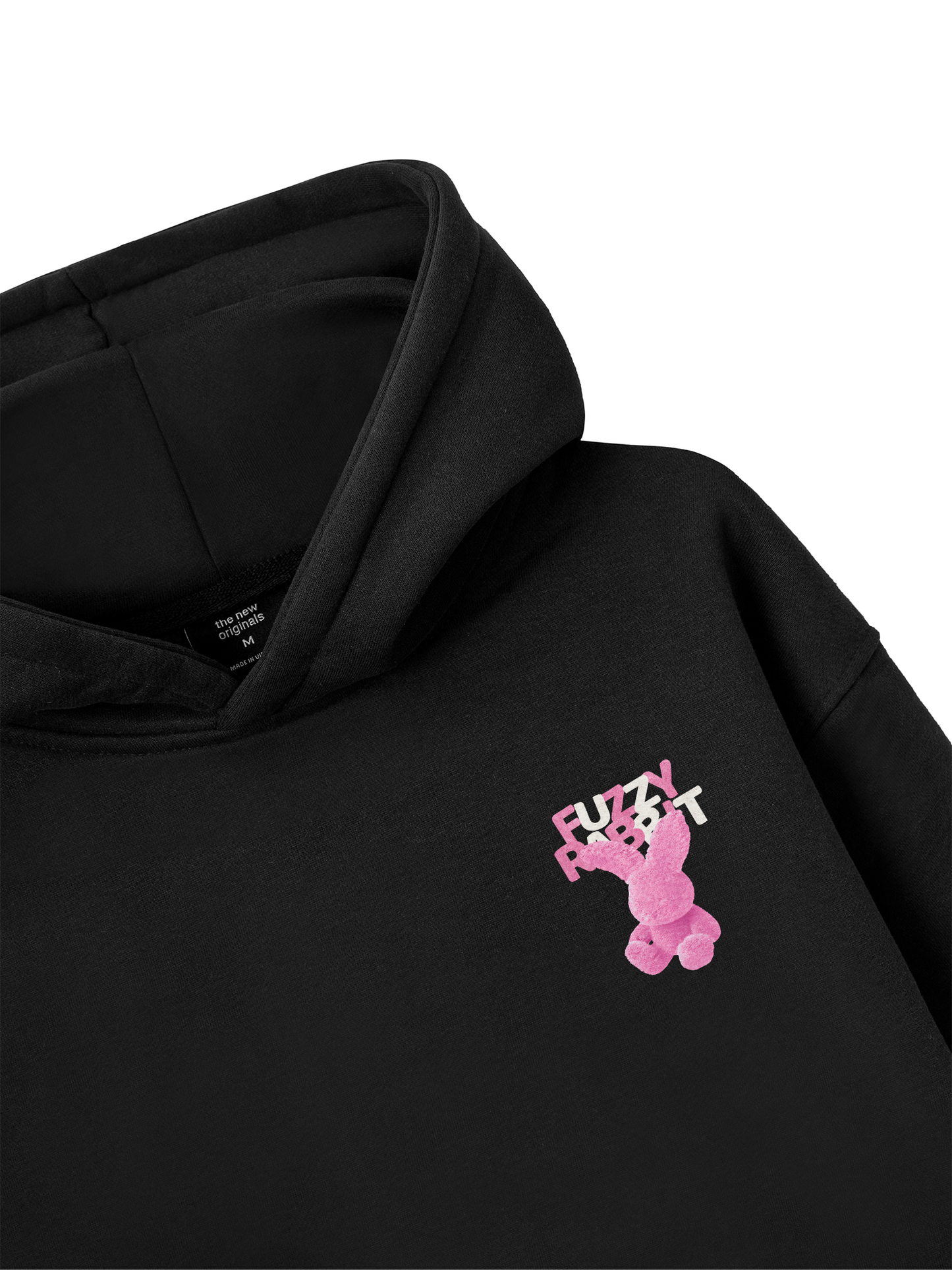 Áo Hoodie Nỉ Bông Pink Fuzzy Font Rabbit