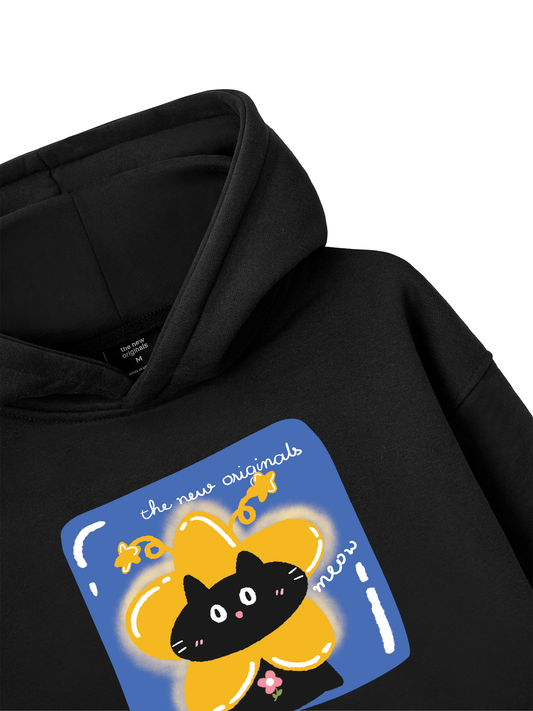 Áo Hoodie Nỉ Bông Black Cute Cat