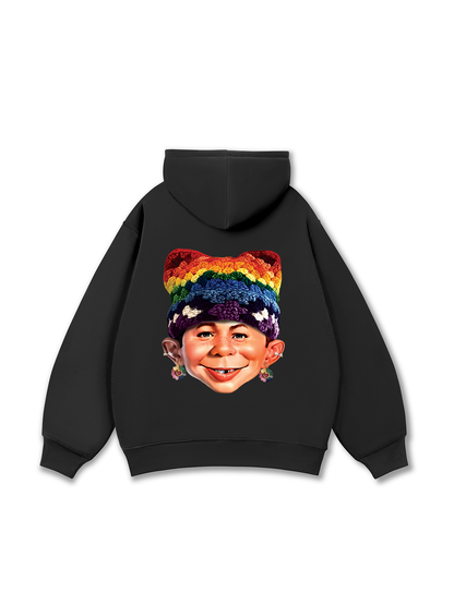 Bad Boy & Rainbow Crochet Hat Hoodie