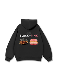 Áo Hoodie Nỉ Bông Sweet Pastry Black Pink Meow Meow Strawberry