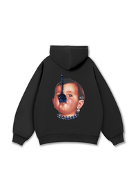 Funny spoon-covered face boy Hoodie
