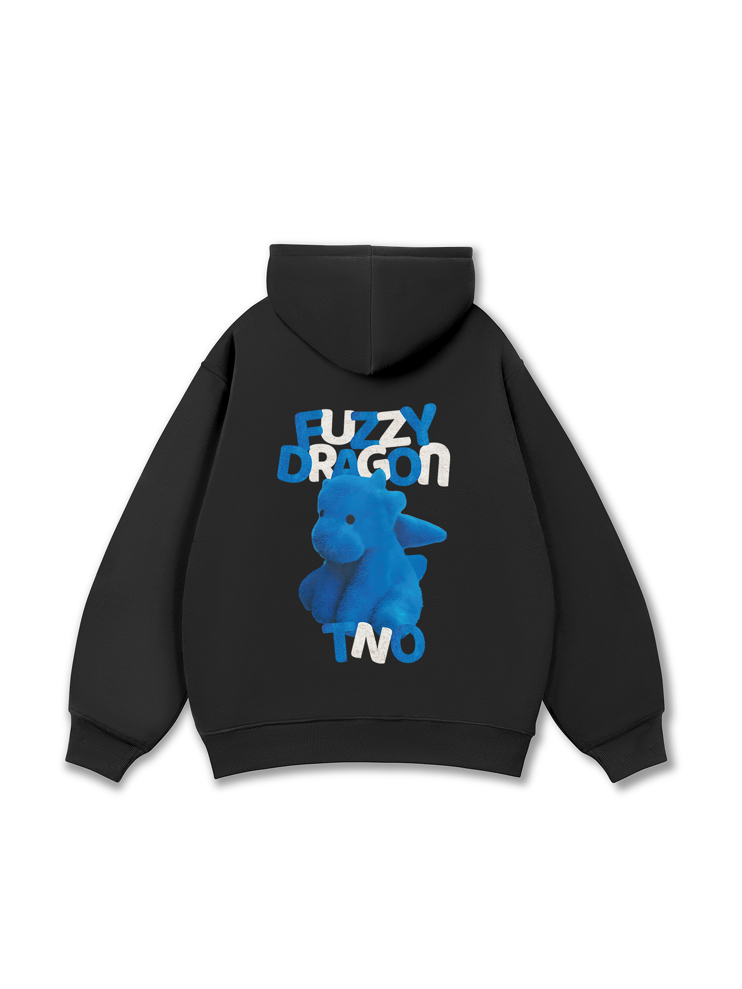 Áo Hoodie Nỉ Bông Fuzzy Font Dragon Blue