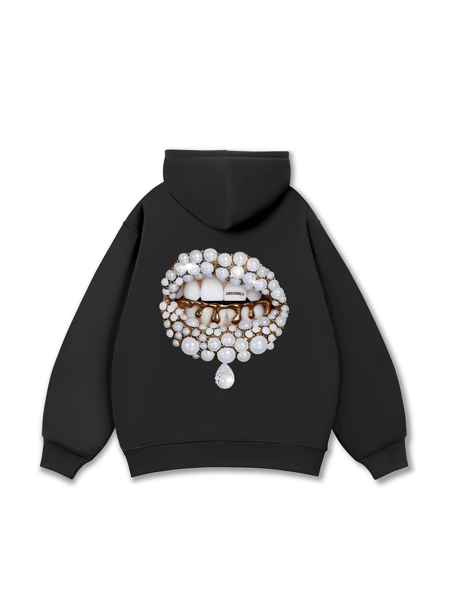 Art Pearl Lip Black Hoodie