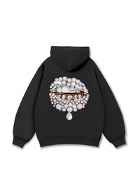 Art Pearl Lip Black Hoodie