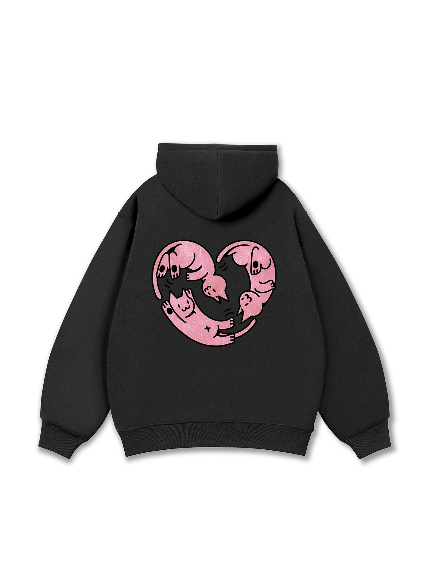 Áo Hoodie Nỉ Bông Meow Meow Heart
