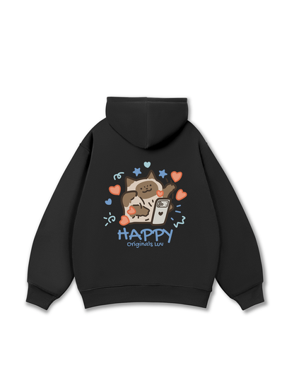 Áo Hoodie Nỉ Bông Happy Luv Cat Couple