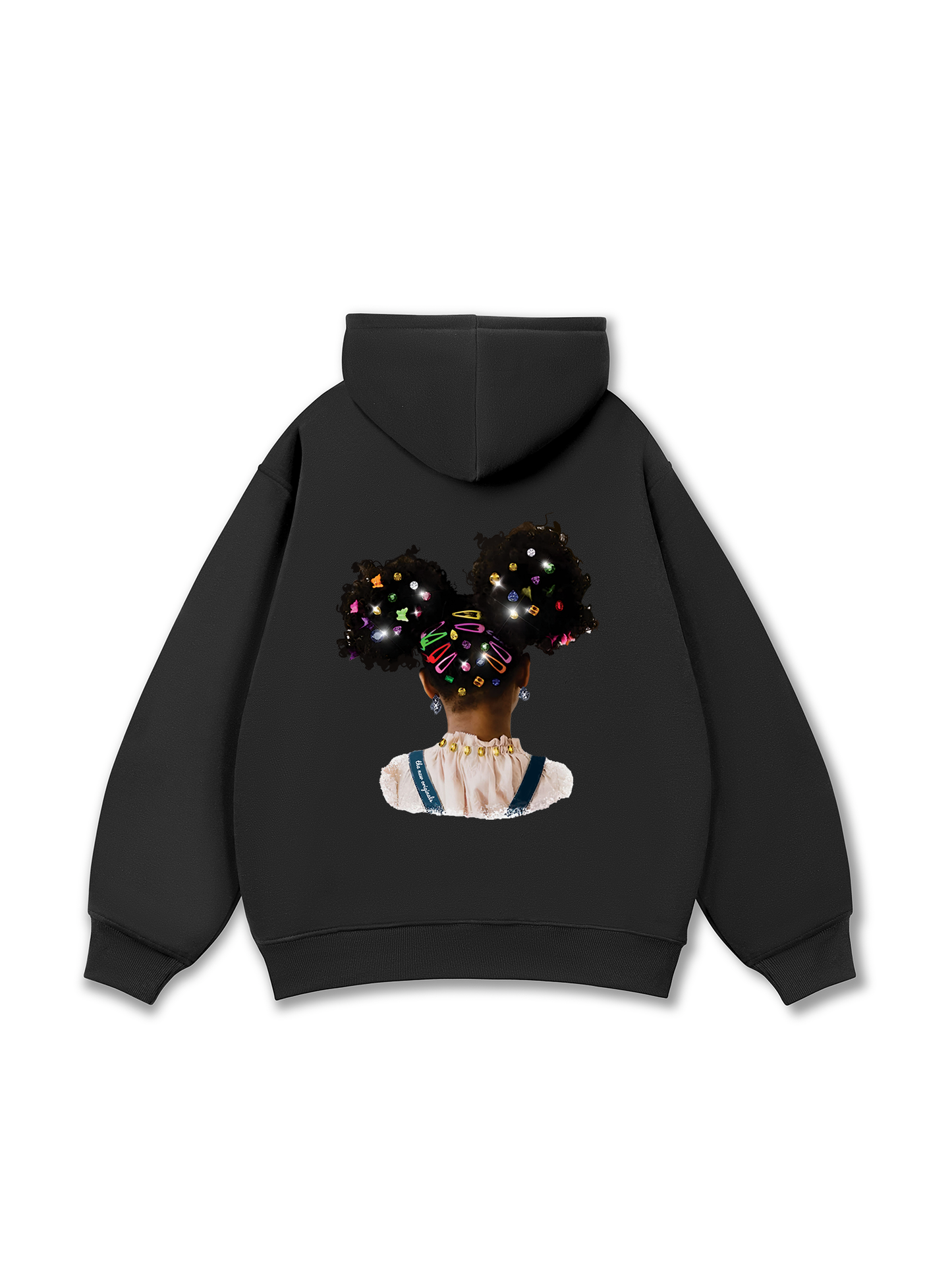 Colorful Diamond Hairpin Afro Girl Hoodie