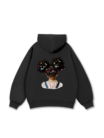 Colorful Diamond Hairpin Afro Girl Hoodie