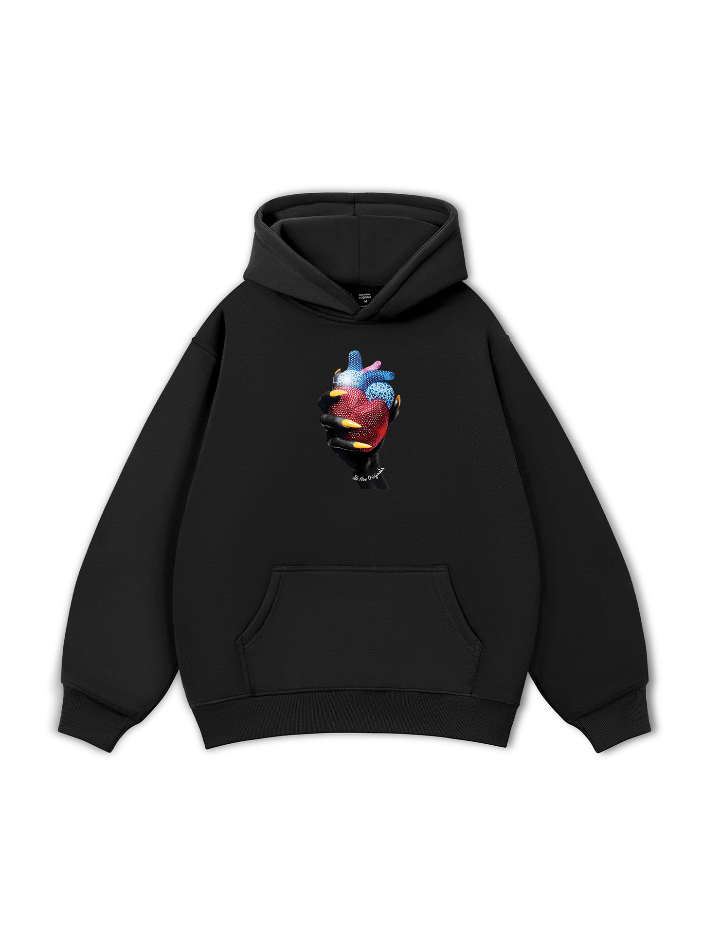 Handheld colorful rhinestone art heart Hoodie