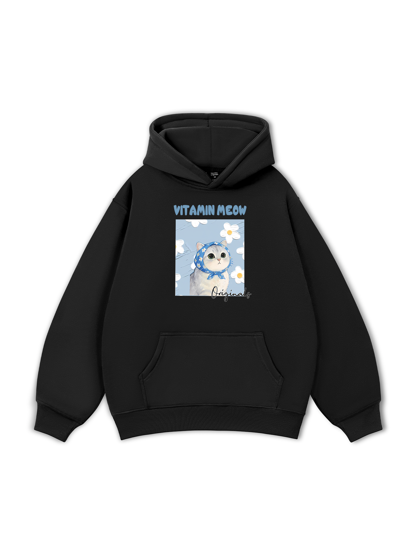 Áo Hoodie Nỉ Bông Flower With Meow