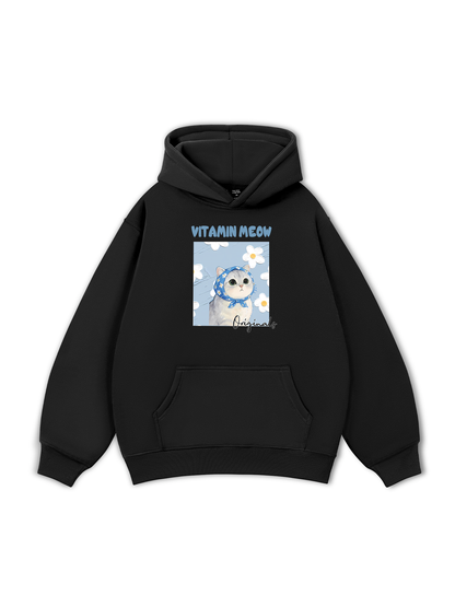 Áo Hoodie Nỉ Bông Flower With Meow