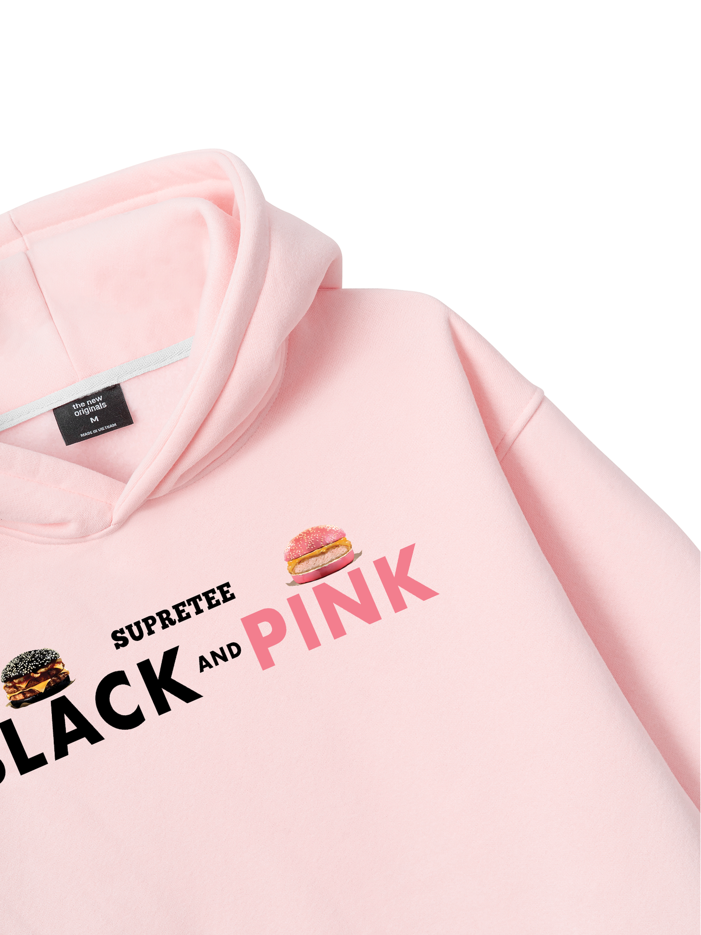 Áo Hoodie Nỉ Bông Sweet Pastry Black Pink Meow Meow Strawberry