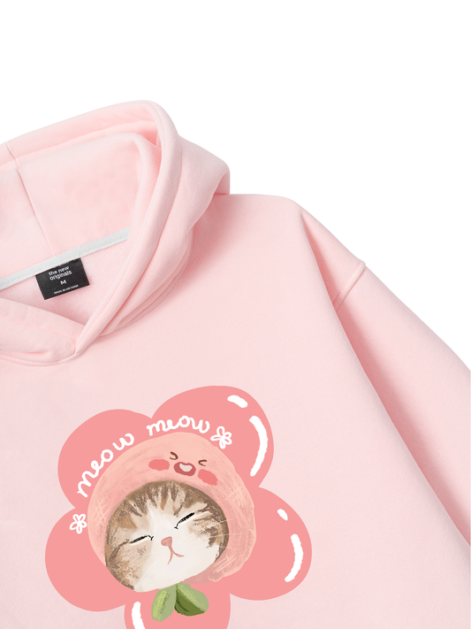 Áo Hoodie Nỉ Bông Flower Cat