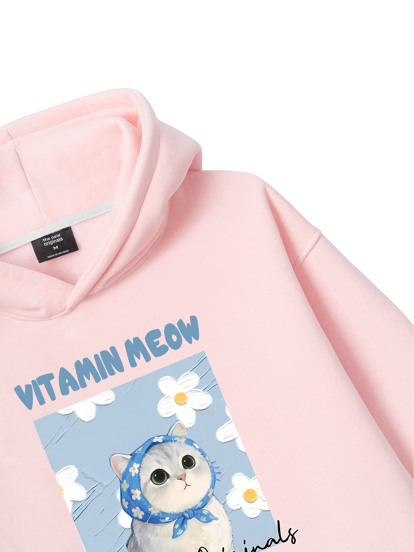 Áo Hoodie Nỉ Bông Flower With Meow