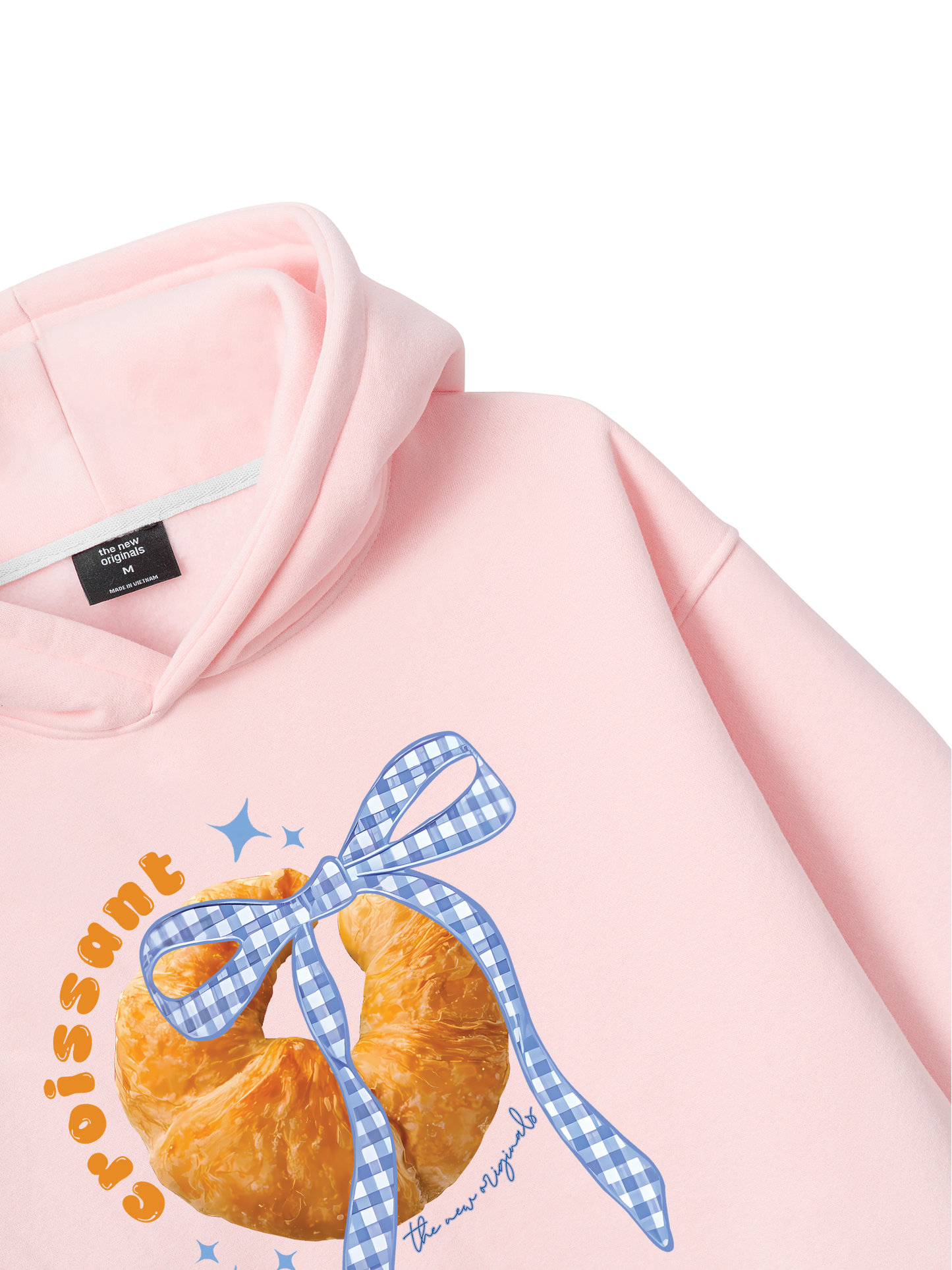 Áo Hoodie Nỉ Bông Sweet Pastry BLue Plaid Bow