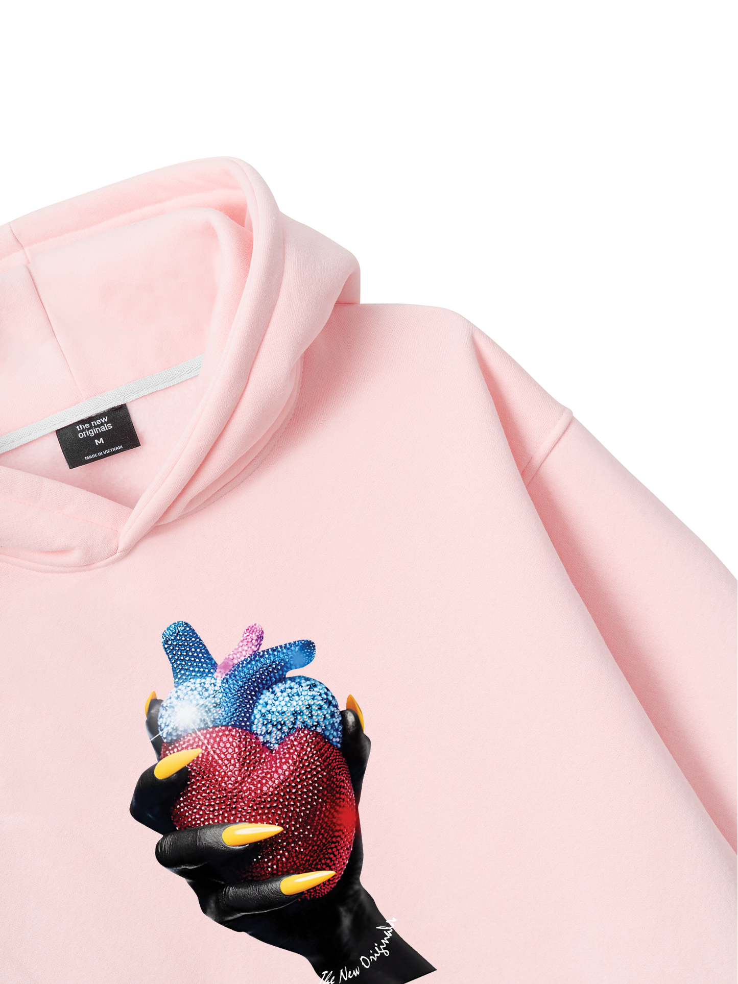 Handheld colorful rhinestone art heart Hoodie