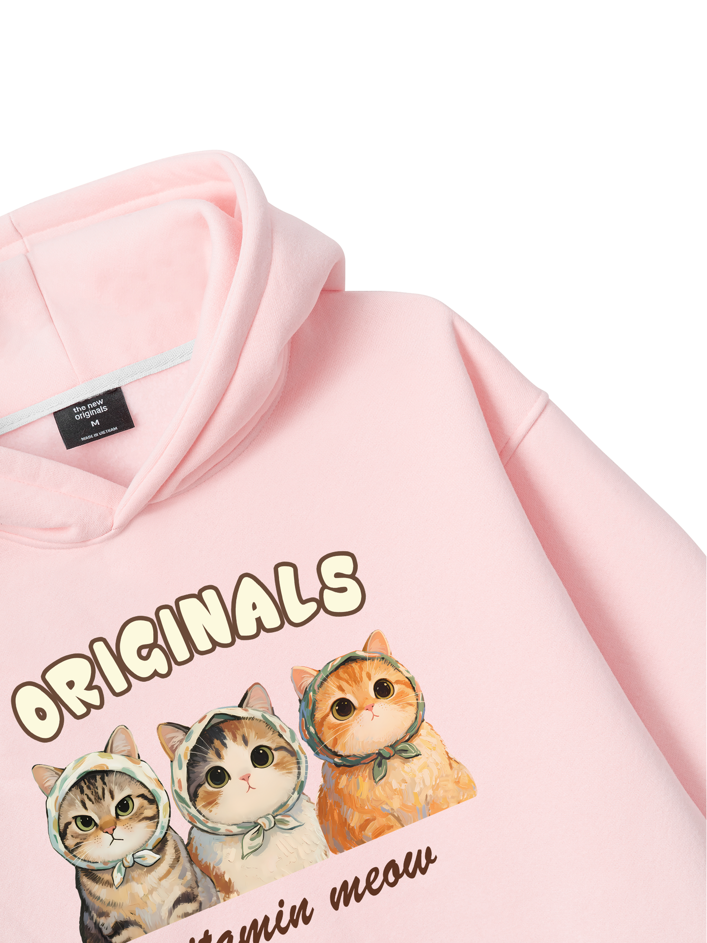 Áo Hoodie Nỉ Bông Cute Three Cat Vitamin Meow