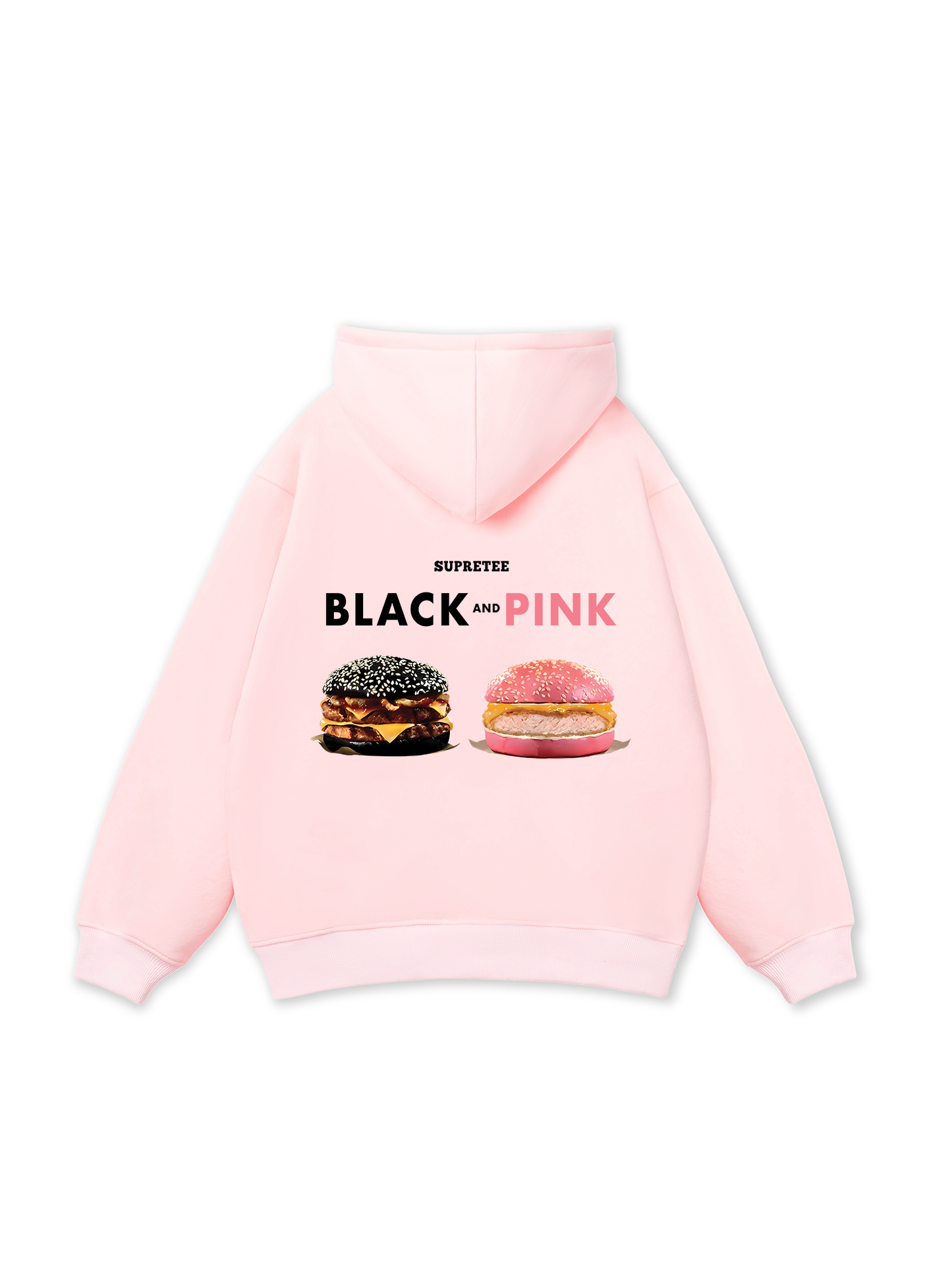 Áo Hoodie Nỉ Bông Sweet Pastry Black Pink Meow Meow Strawberry