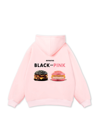Áo Hoodie Nỉ Bông Sweet Pastry Black Pink Meow Meow Strawberry