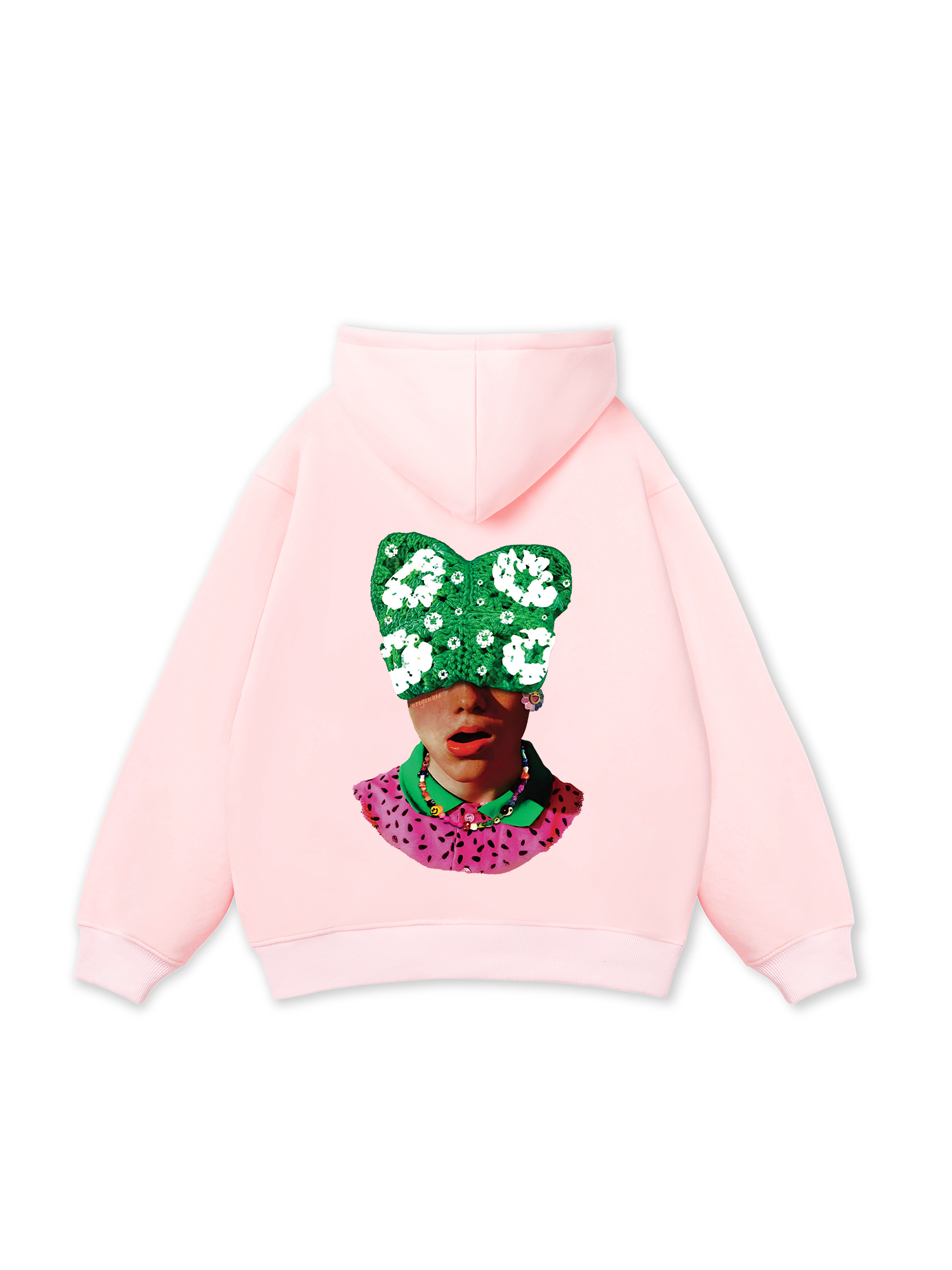 Summer Dopamine Kitty Cap Pink Gradient Hoodie