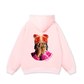 Jewel Ring & Orange Kitty Cap Wash Hoodie