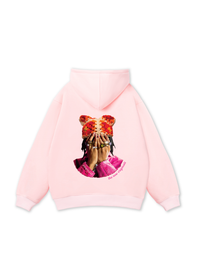 Jewel Ring & Orange Kitty Cap Wash Hoodie
