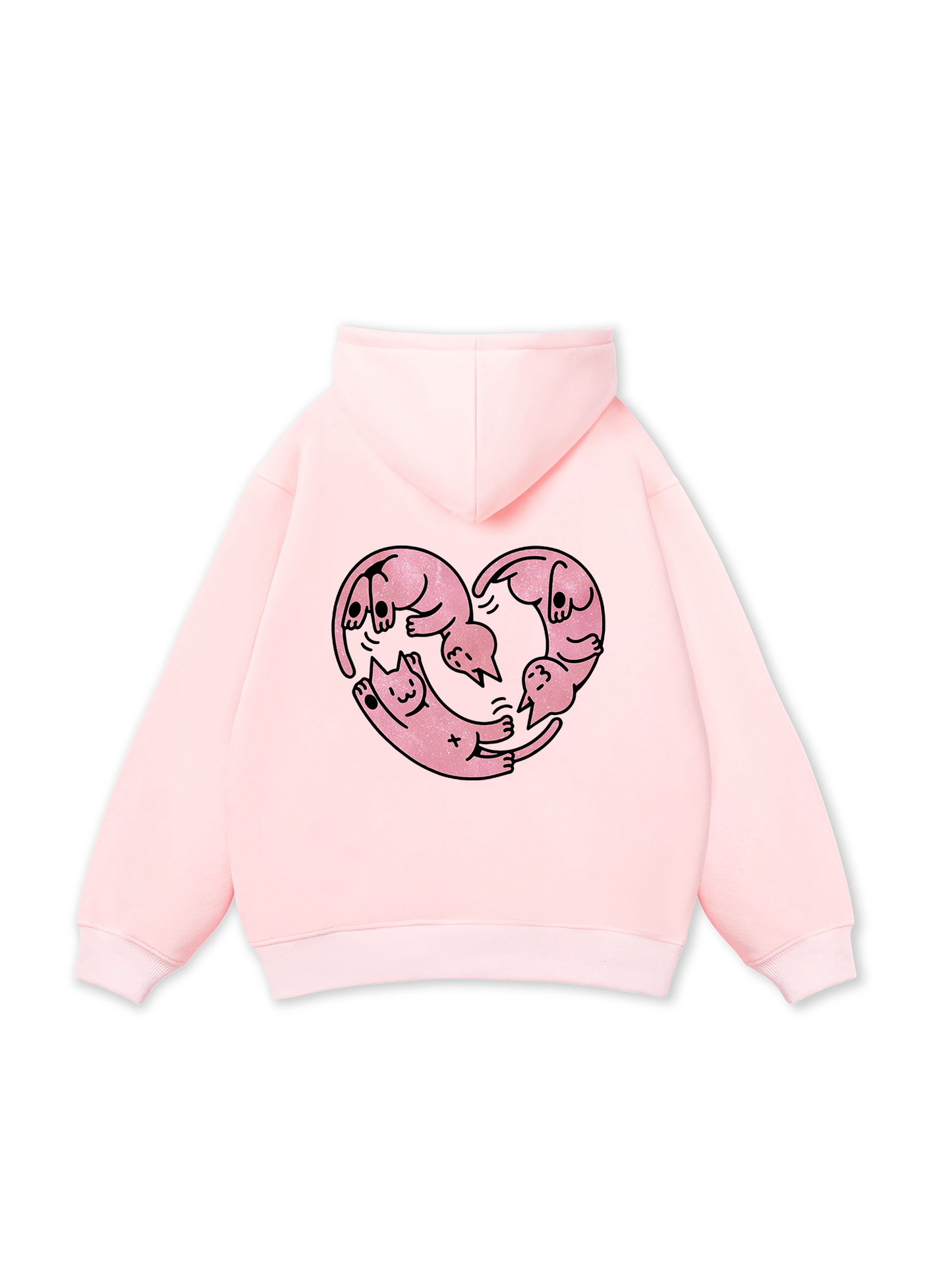 Áo Hoodie Nỉ Bông Meow Meow Heart