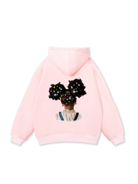 Colorful Diamond Hairpin Afro Girl Hoodie