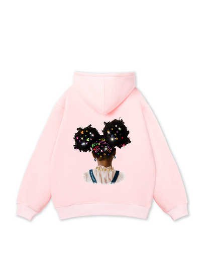 Colorful Diamond Hairpin Afro Girl Hoodie