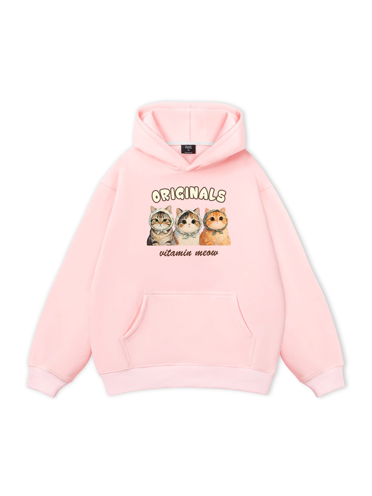 Áo Hoodie Nỉ Bông Cute Three Cat Vitamin Meow