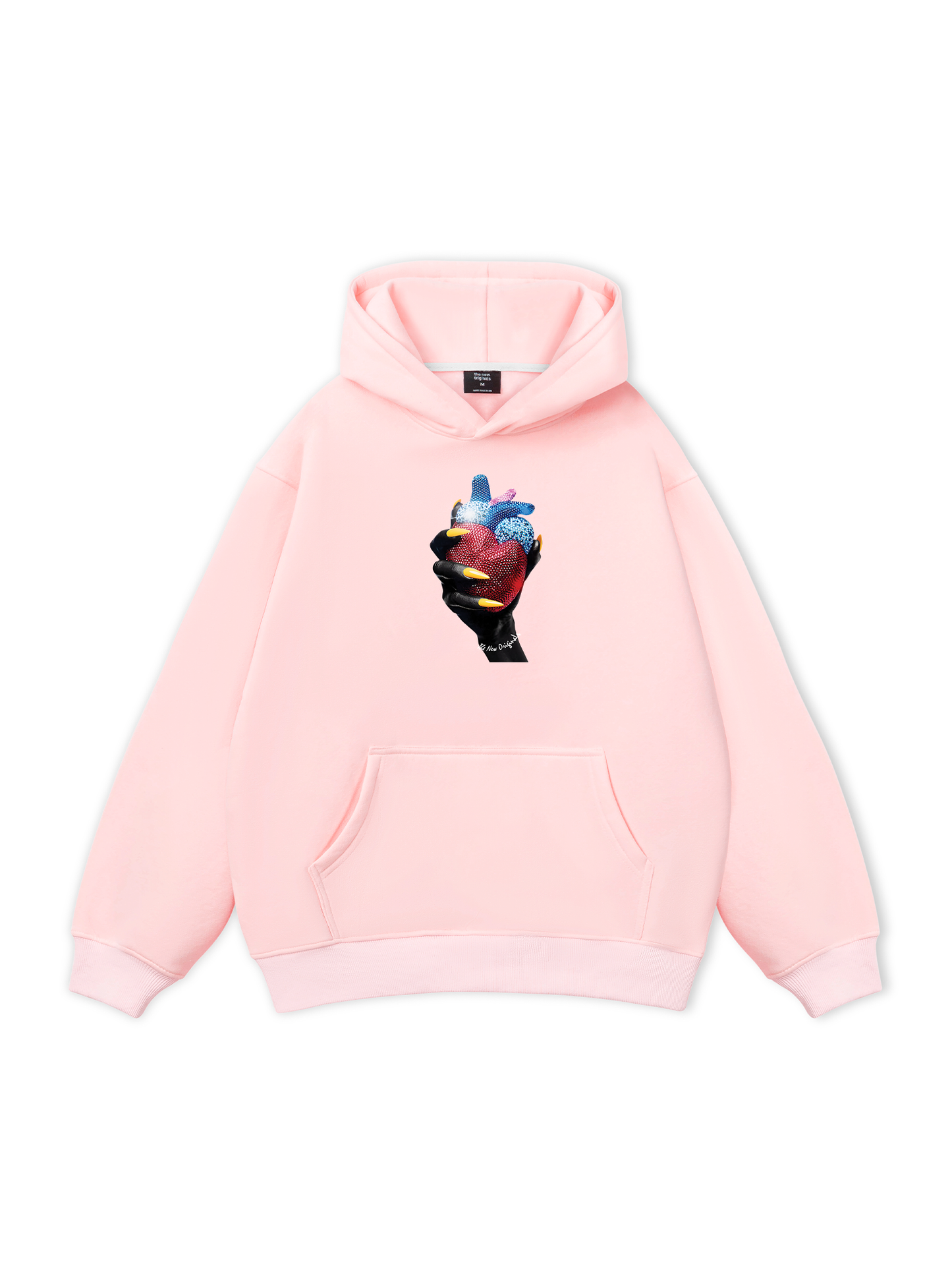 Handheld colorful rhinestone art heart Hoodie