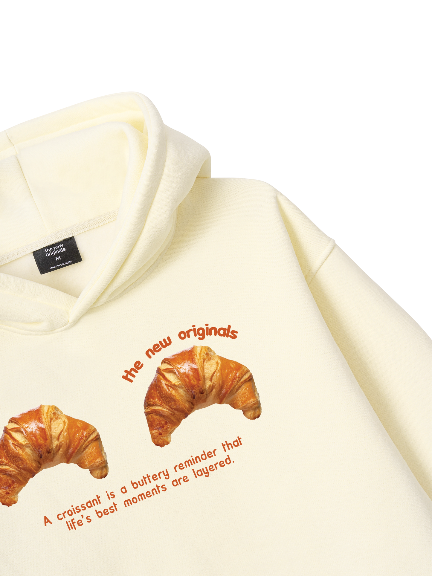 Áo Hoodie Nỉ Bông Croissant Quote