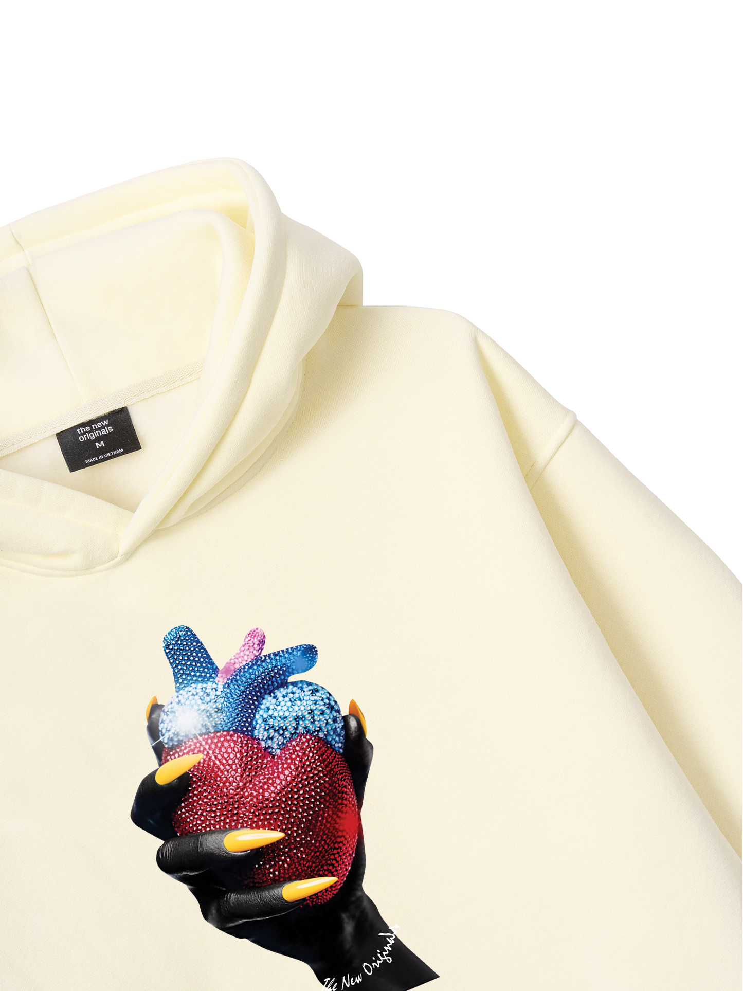 Handheld colorful rhinestone art heart Hoodie