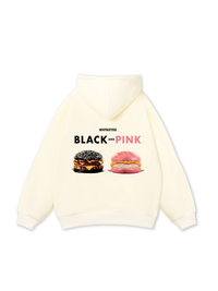 Áo Hoodie Nỉ Bông Sweet Pastry Black Pink Meow Meow Strawberry