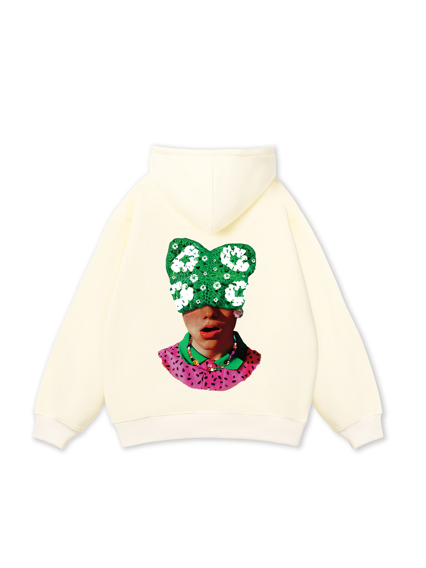 Summer Dopamine Kitty Cap Pink Gradient Hoodie