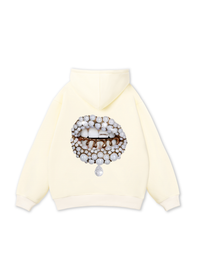 Art Pearl Lip Black Hoodie