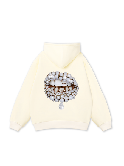 Art Pearl Lip Black Hoodie