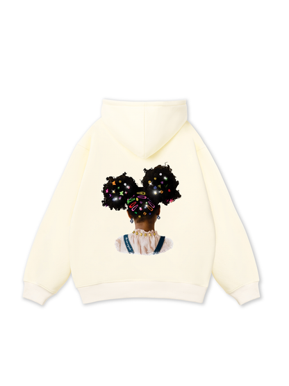 Colorful Diamond Hairpin Afro Girl Hoodie