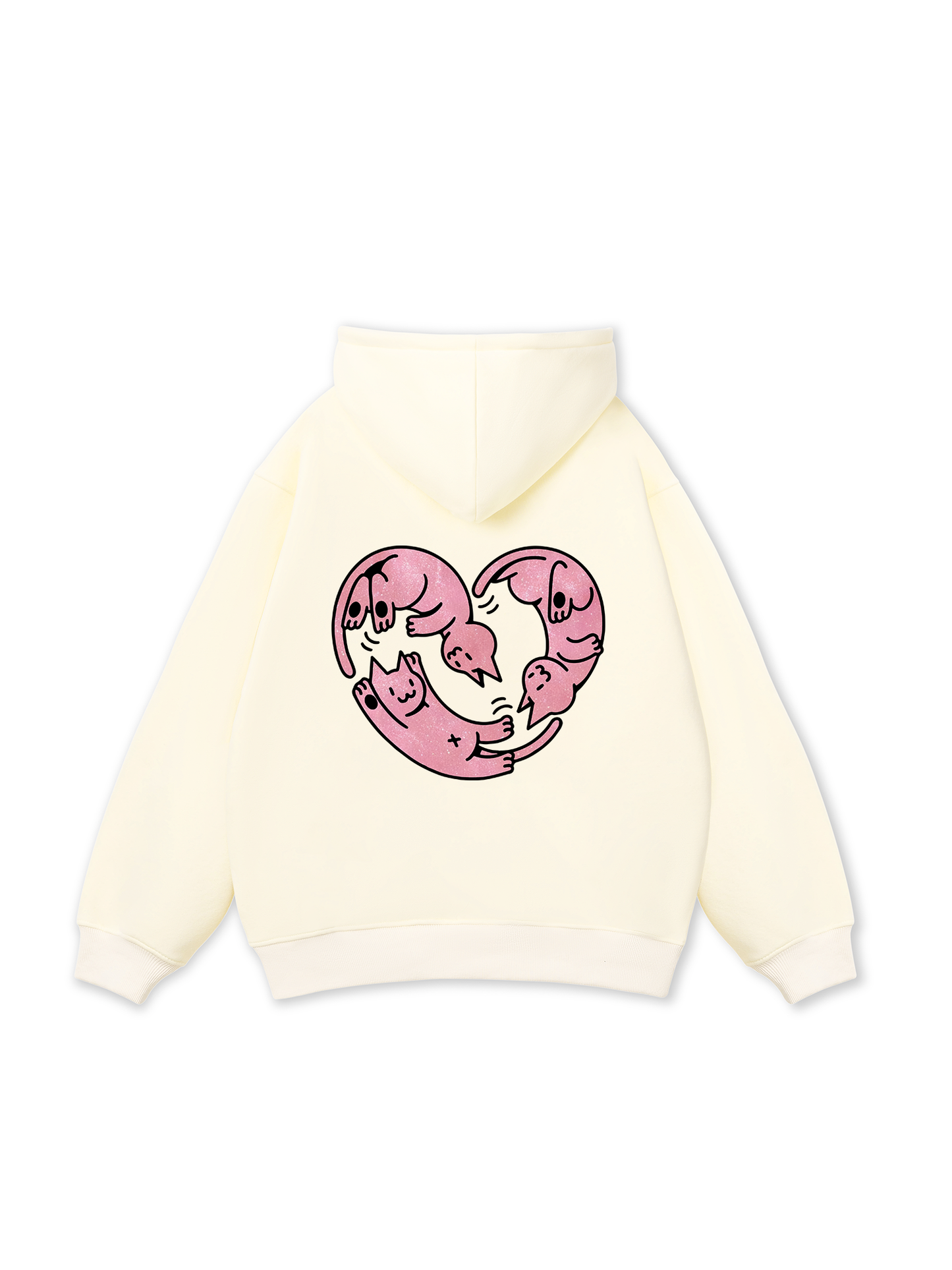 Áo Hoodie Nỉ Bông Meow Meow Heart