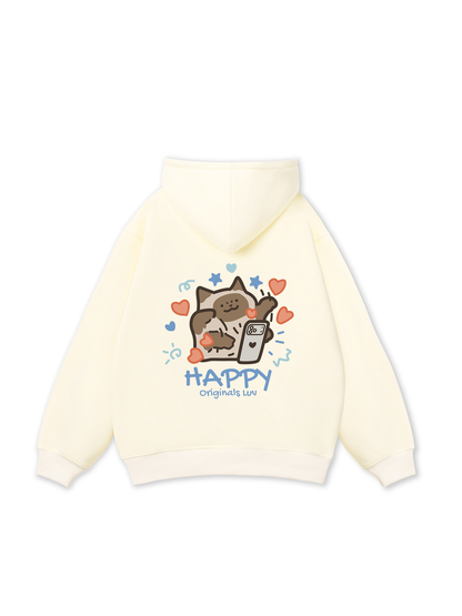 Áo Hoodie Nỉ Bông Happy Luv Cat Couple