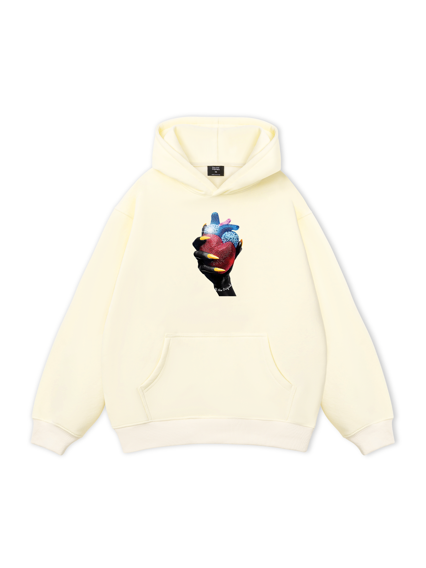 Handheld colorful rhinestone art heart Hoodie