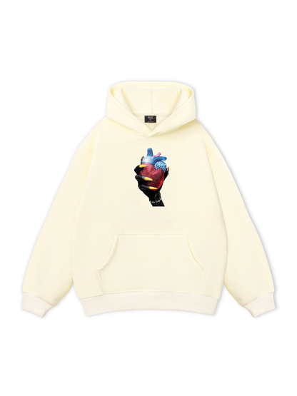 Handheld colorful rhinestone art heart Hoodie