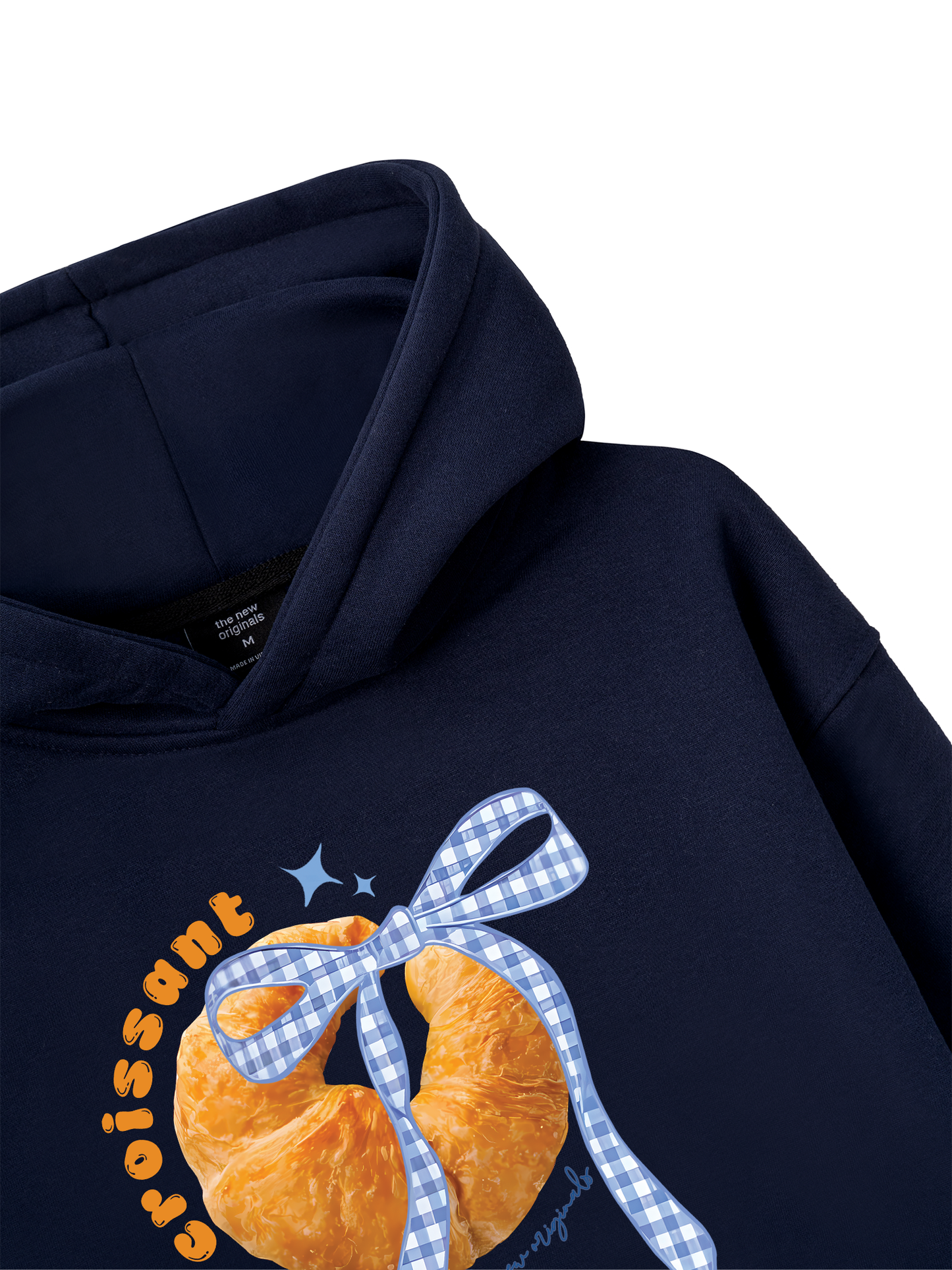 Áo Hoodie Nỉ Bông Sweet Pastry BLue Plaid Bow