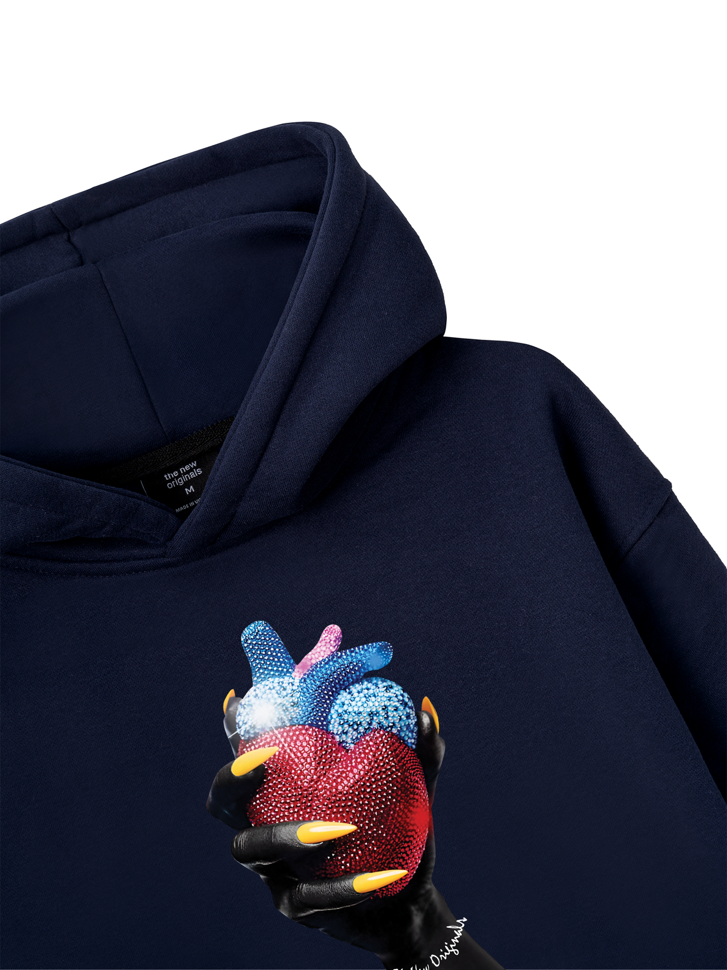Handheld colorful rhinestone art heart Hoodie