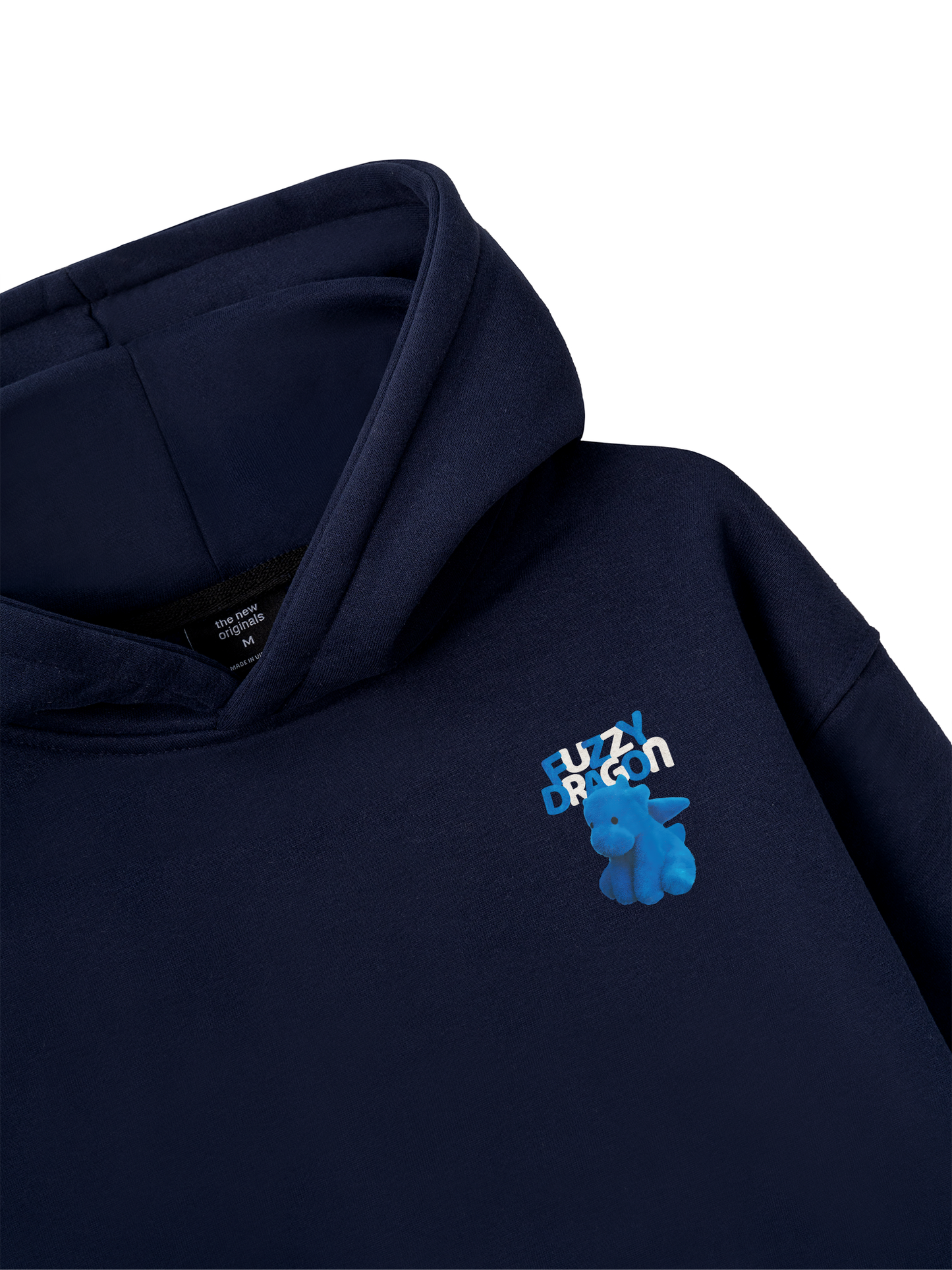 Áo Hoodie Nỉ Bông Fuzzy Font Dragon Blue